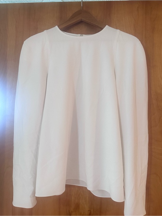 Tibi Tops - Tibi Long Sleeve Chalky Drape White Top